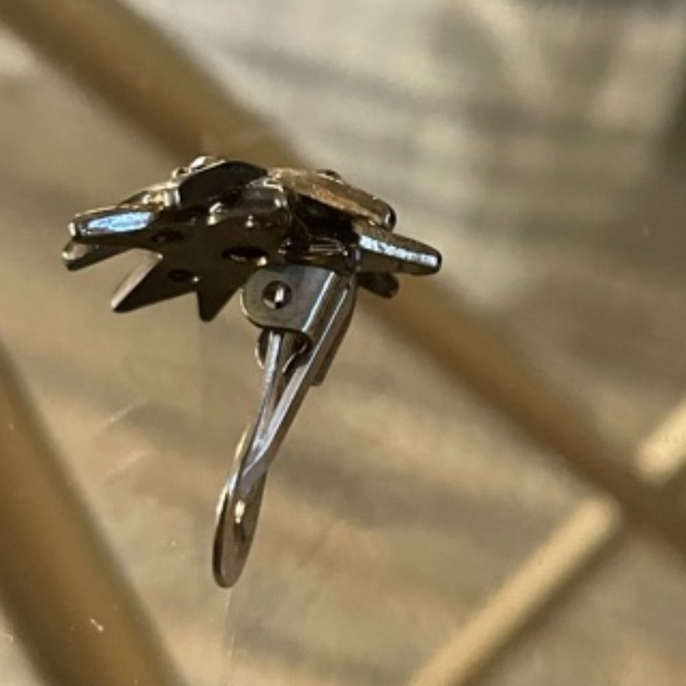 Emporio Armani Starburst Gunmetal Clip On Earrings - Picture 3 of 5